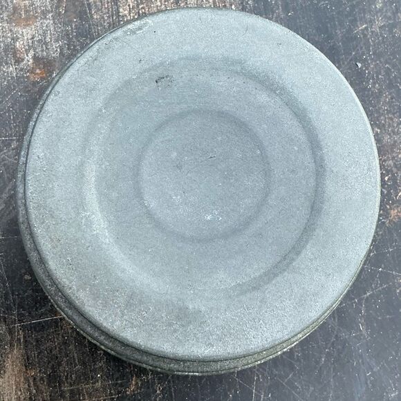 Antique Zinc Porcelain Mason Jar Lid | 2.5” Vintage Farmhouse Decor - Picture 1 of 2